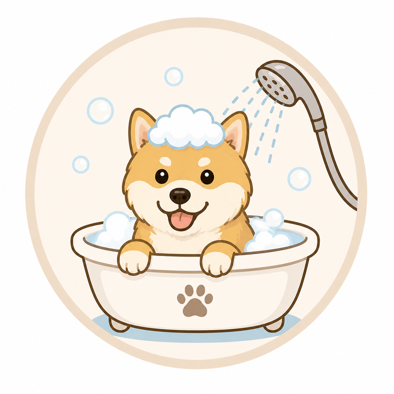 中型犬-洗澡